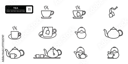 Tea icon collection, vector icon templates editable and resizable