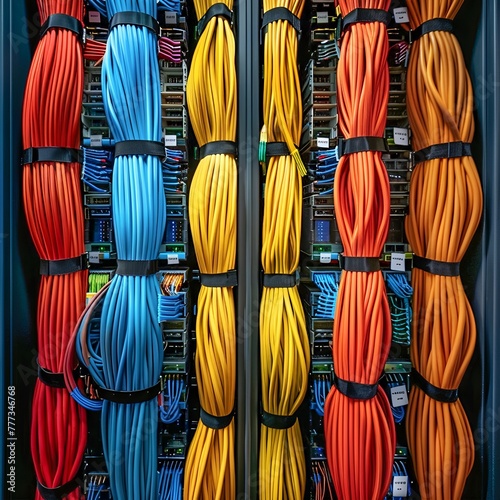 Przewody internetowe w różnych kolorach