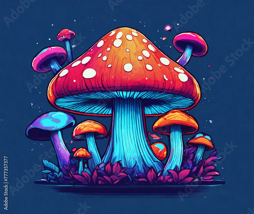 Fly agaric mushroom logo - AI generated