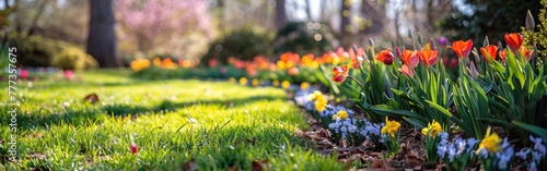 Springtime Splendor: A Burst of Color in a Vibrant Blooming Garden