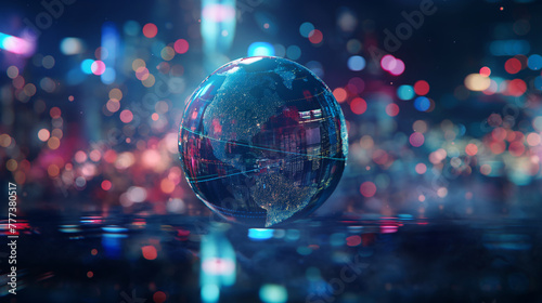 Digital technology glass globe