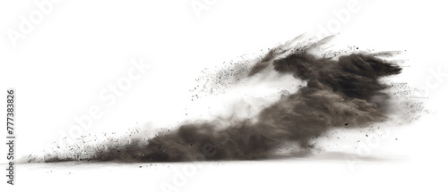 The dust devil spins, a small whirlwind of dust and debris on isolated with transparent concept