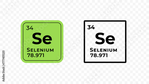 Selenium, chemical element of the periodic table vector design