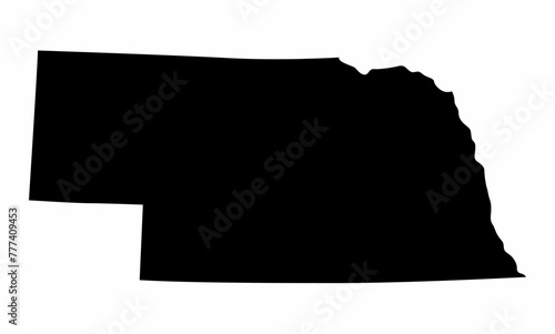 Nebraska State silhouette map