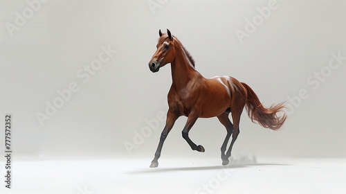 A horse, long-legged and majestic, an icon of strength and perseverance. 