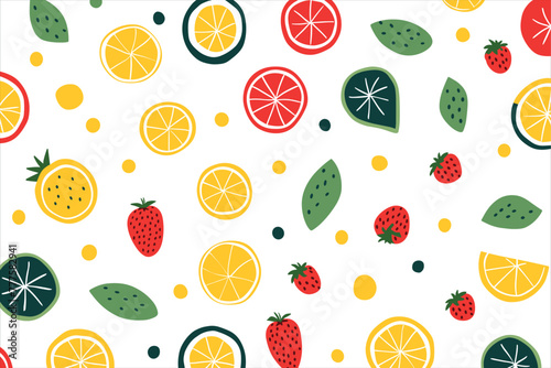 seamless fruits pattern background vector