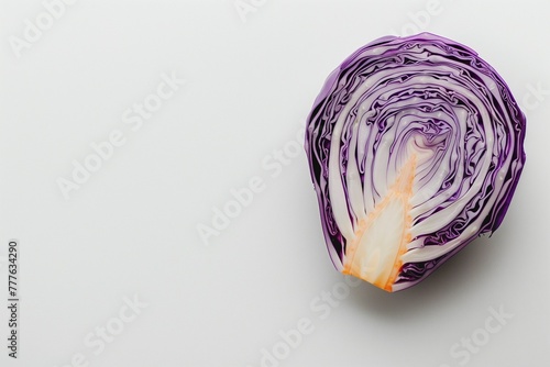 sliced cabbage isolated on white background