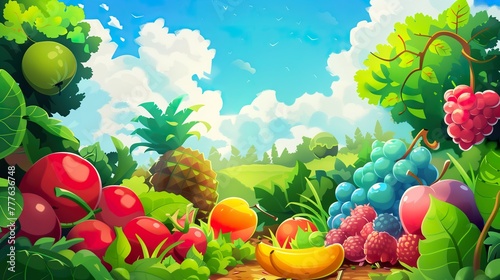 fruity and vegetables game background