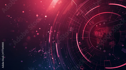 Abstract technological background with dark purple-red tones