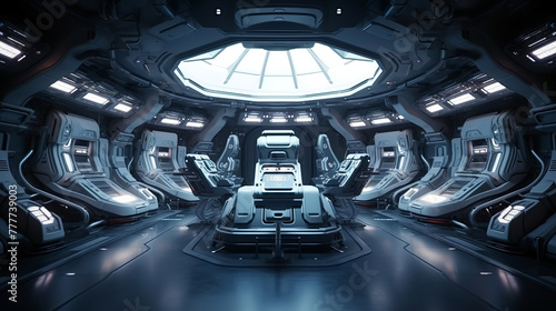 alien spaceship, view from inside the interior of the ship. extraterrestrial origin