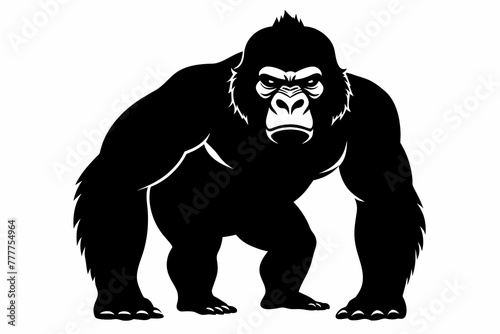 gorilla silhouette black vector artwork illustration