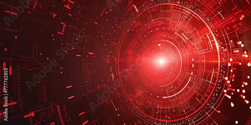 Abstraction of new technologies in red color, quantum technologies, background, digital, background, wallpaper.