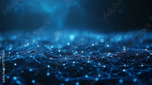 Abstract image representing cyber security with glowing connections on a dark background