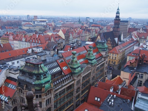 The bird's-eye view of Wroclaw's old town