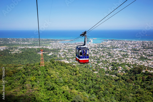 Teleferico in Puerto Plata, Dominican Republic, offers the visitor a panoramic view of the city descending from the hill (779 m above sea level).