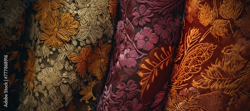 colorful floral ornamental cloth waves, motif, pattern 50