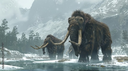 Group Of Mammoth Migration