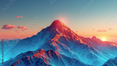 Mountain climbing route to peak in flat style. Business journey path in progress to success vector illustration. Mountain peak, climbing route to top rock illustration.