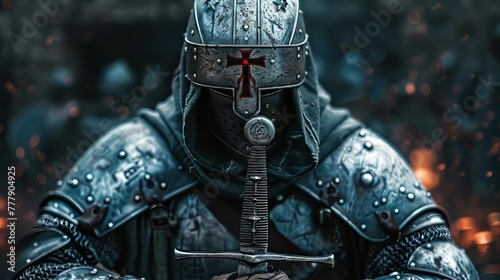 Closeup Templar Knight At War