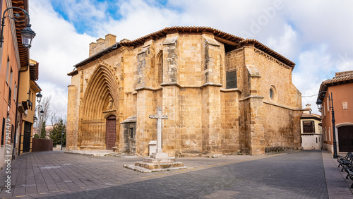 Medieval Romanesque stone church in the town of Aranda de Duero in Burgos.