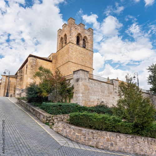 Medieval Romanesque stone church in the town of Aranda de Duero in Burgos