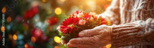 Caregiver Holding Elder's Hand in Hospice Care - Philanthropy and Kindness to Disabled Old People Concept for Happy Mother's Day