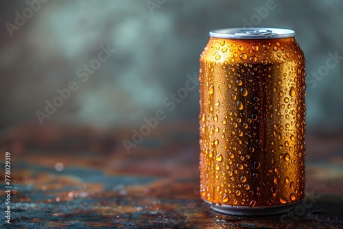 Close Up of a Soda Can on a Table