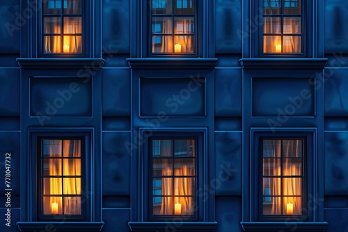 a building with many windows lit up