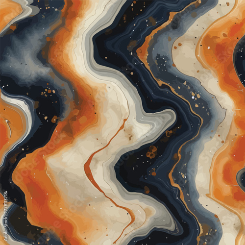Vector Seamless Watercolor Pattern colorful Design Marble or fire and smoke