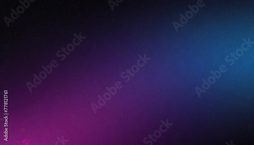 Purple black blue dark glowing grainy gradient background noise texture poster header banner design copy space