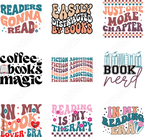 Retro book lover svg Bundle, Reading svg bundle, book lover svg, book svg, library svg, book quotes svg, floral book svg, librarian svg, book t shirt svg, book worm svg,