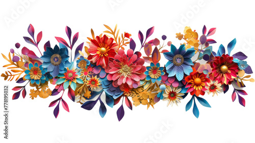 Eid ul Fitr Floral Garland with Vibrant Colors PNG