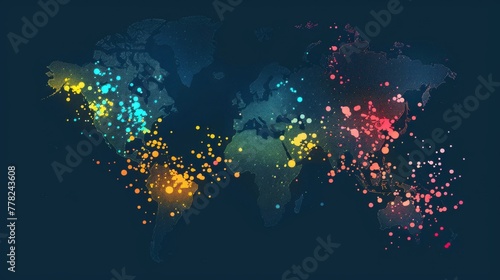 Mobile Payment Adoption Rates World map colorcoded to show the adoption rates of mobile payment solutions in different regions hyper realistic