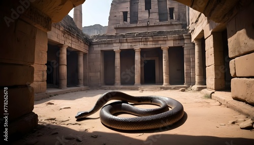 A-Cobra-Lurking-In-The-Shadows-Of-An-Ancient-Ruin-