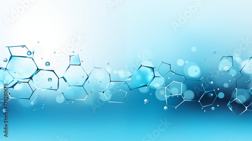 Abstract Blue Molecular Structures on Light Background