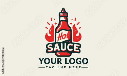 Sauce logo food icon restaurant logo Spicy sauce logo template