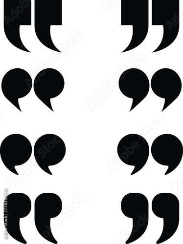 Collection of double inverted comma background for web or talk vector