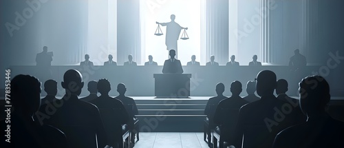 Legal Minds Converge in Court under the Scales of Justice. Concept Law, Legal, Courtroom, Justice, Convergence
