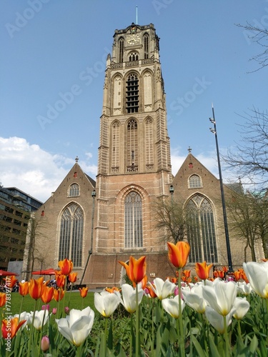 Main facade of Laurenskerk in Rotterdam, Netherlands