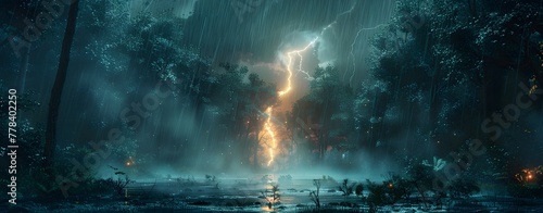 lightning striking lightning in the rain