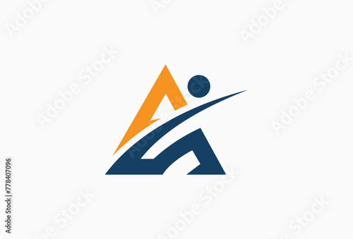Triangle letter A Logo with people Icon