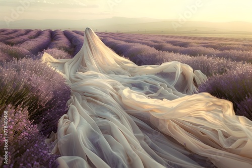 Chiffon Fabric Capturing the Essence of Lavender Fields in Documentary Photography