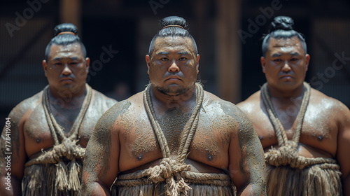 Sumo Wrestlers Ceremony: Before a match begins, sumo wrestlers perform a ceremonial ritual to purify the ring and invoke the blessings of the gods. Clad in traditional loincloths a