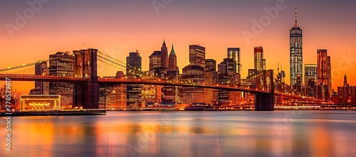 Brooklyn bridge Manhattan, New York city - Generative AI
