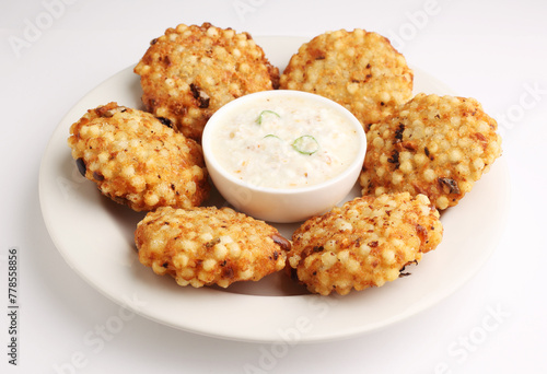 sabudana wada or shabudana vada called in india made from sago and served with chutney