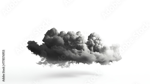 A realistic rendering of a cumulus cloud isolated on a white background.