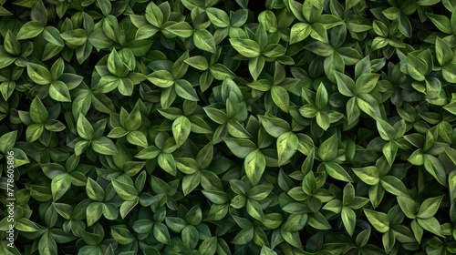 bed of small, pointed green leaves, forming a dense, uniform texture with a striking, natural pattern.
