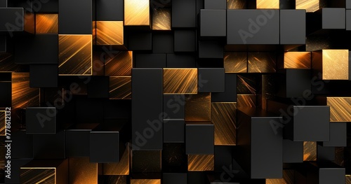 luxurious gold black tile pattern
