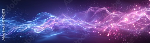 A purple and blue wave of light 
