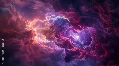 Swirling nebulae of vibrant colors against a backdrop of infinite darkness
